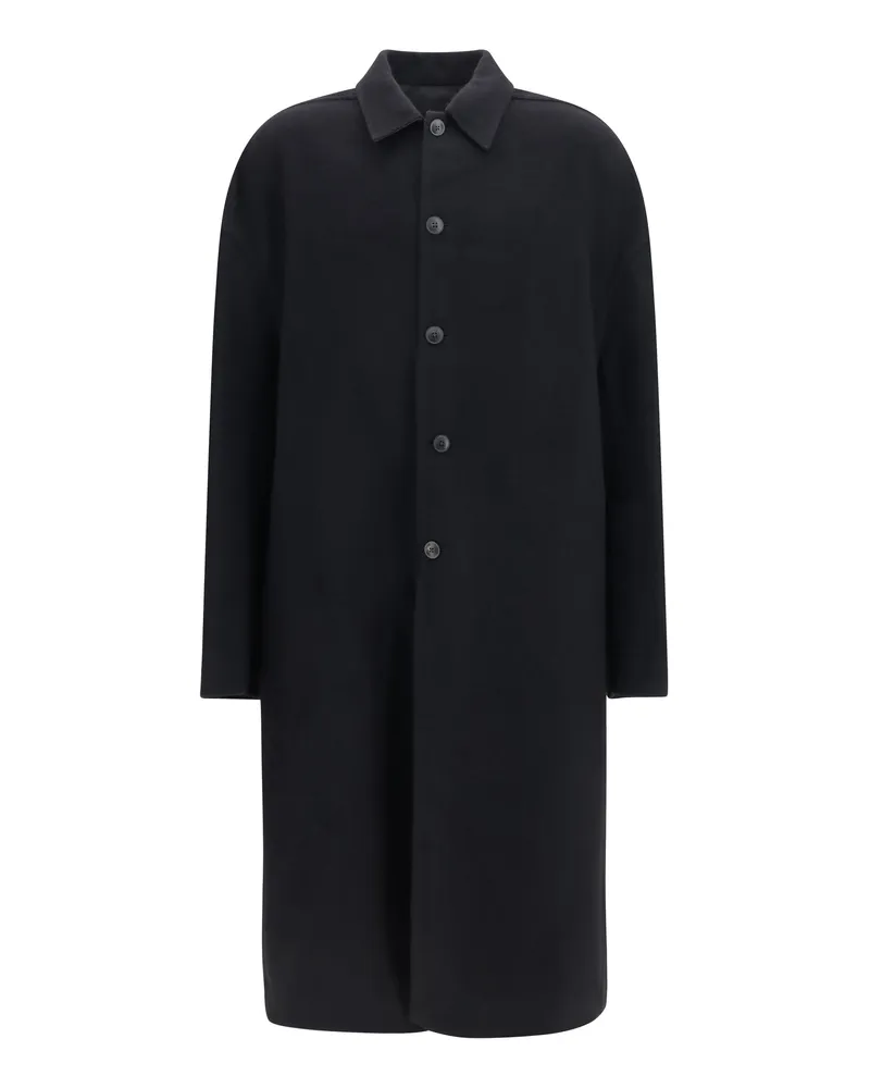 Rick Owens Men's Coat Brad Virgin Wool Black Merino 