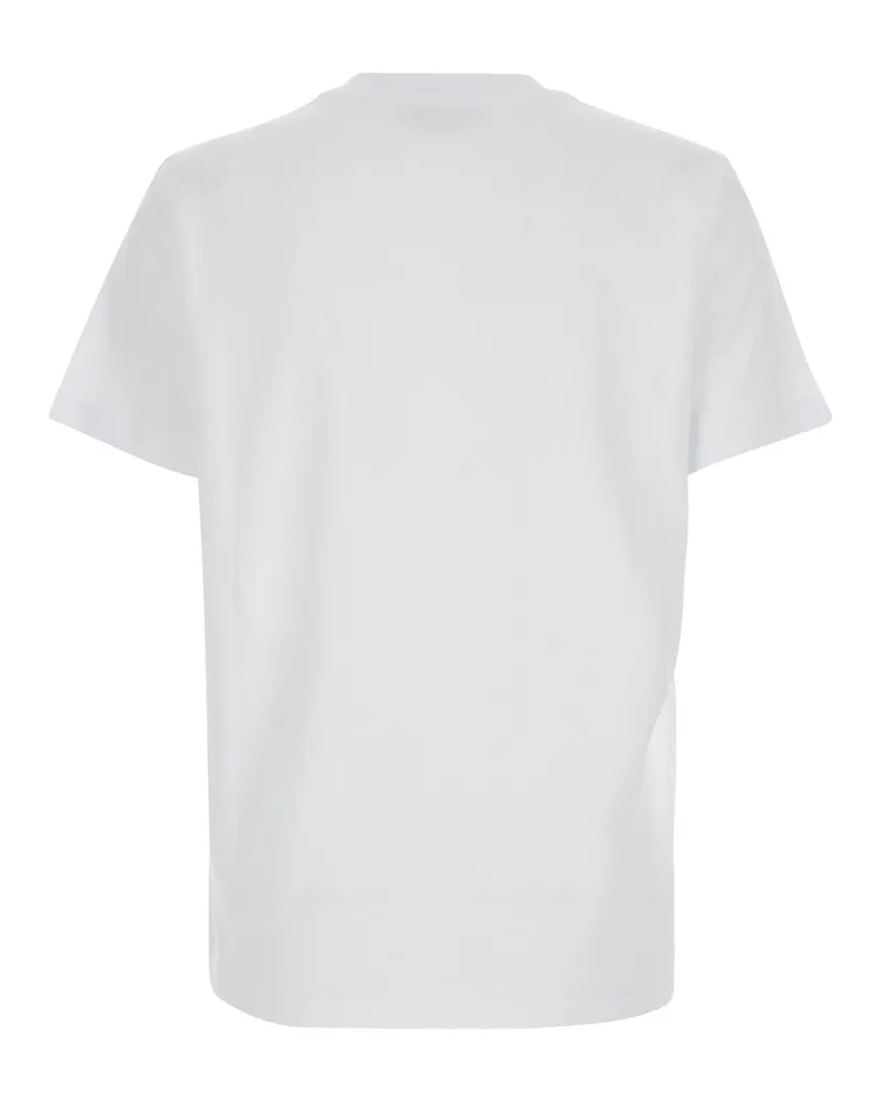 MSGM Women's T-Shirt Round Neck White Cotton T-Shirts & Jerseys White