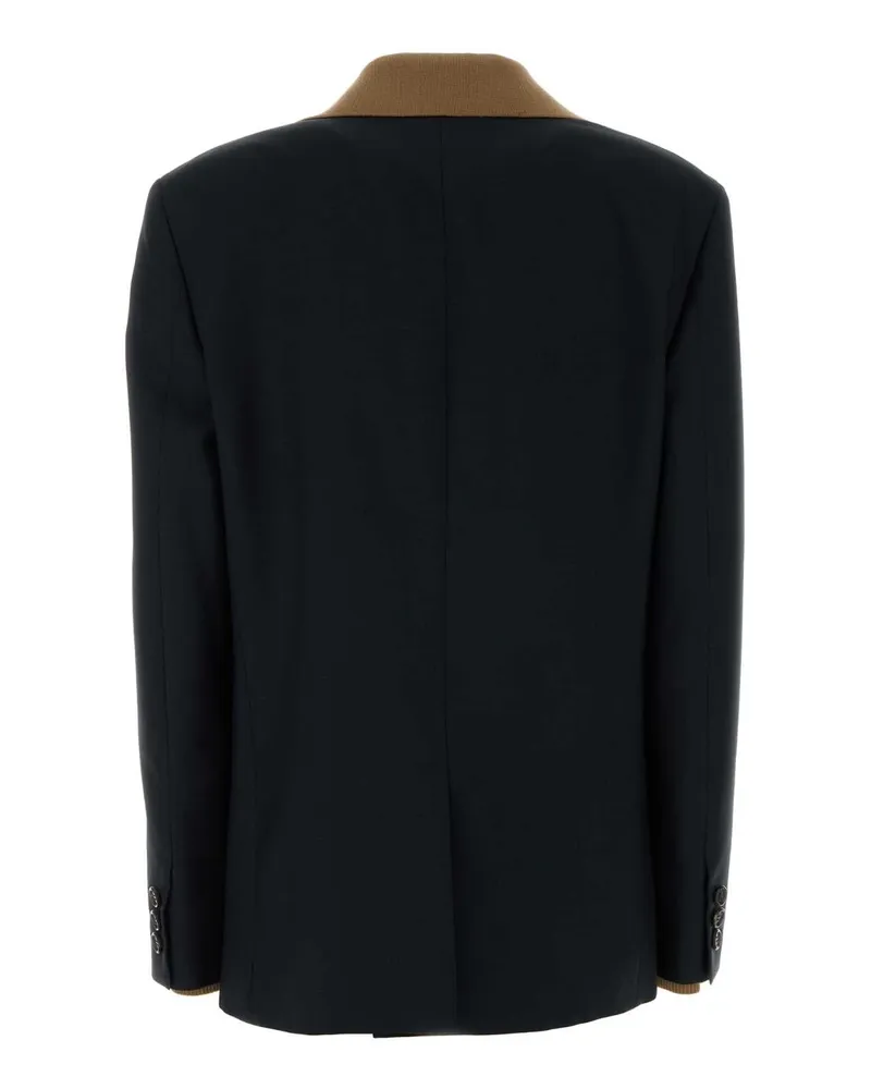 Miu Miu Women's Mohair-Blend Oversize Blazer Black Virgin Wool Blazers Black