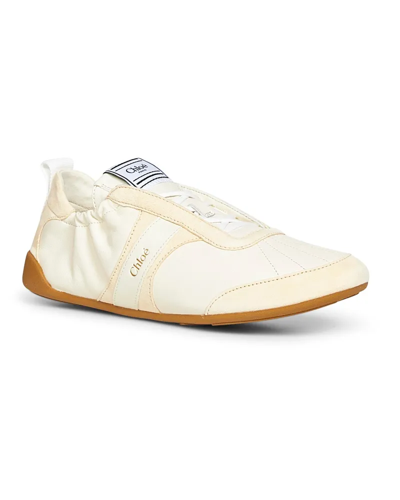Chloé Women's Sneakers Kick Multicolour Polyester Trainers Beige