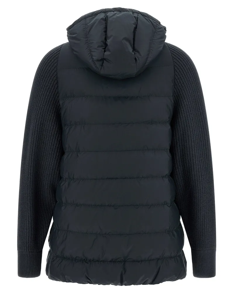 Brunello Cucinelli Wool-Knit Sleeve Down Jacket — Black Black