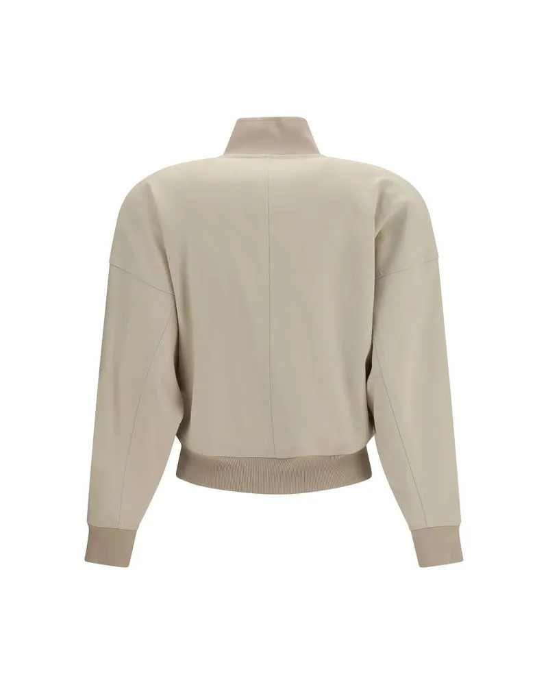 Gucci Women's Beige Cotton Bomber Clothing Beige