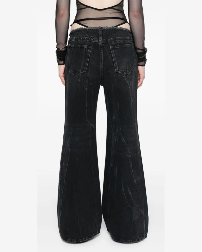 Givenchy Wide-Leg Flared Denim Jeans — Black Black