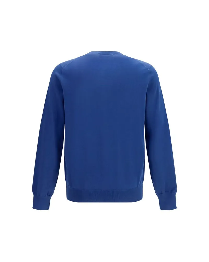 Brunello Cucinelli Men's Blue Cotton Sweatshirt Clothing Blue