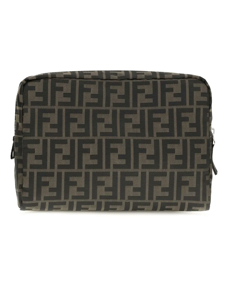 Fendi Men's Medium Superlight Ff Zucca Fabric Beauty Case Tab.mr+nero Polyester Cases Taupe