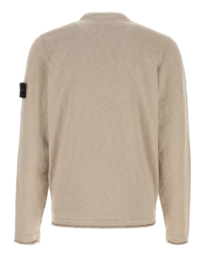 Stone Island Men Cappuccino Cotton Blend Sweater Desert Maglieria Beige