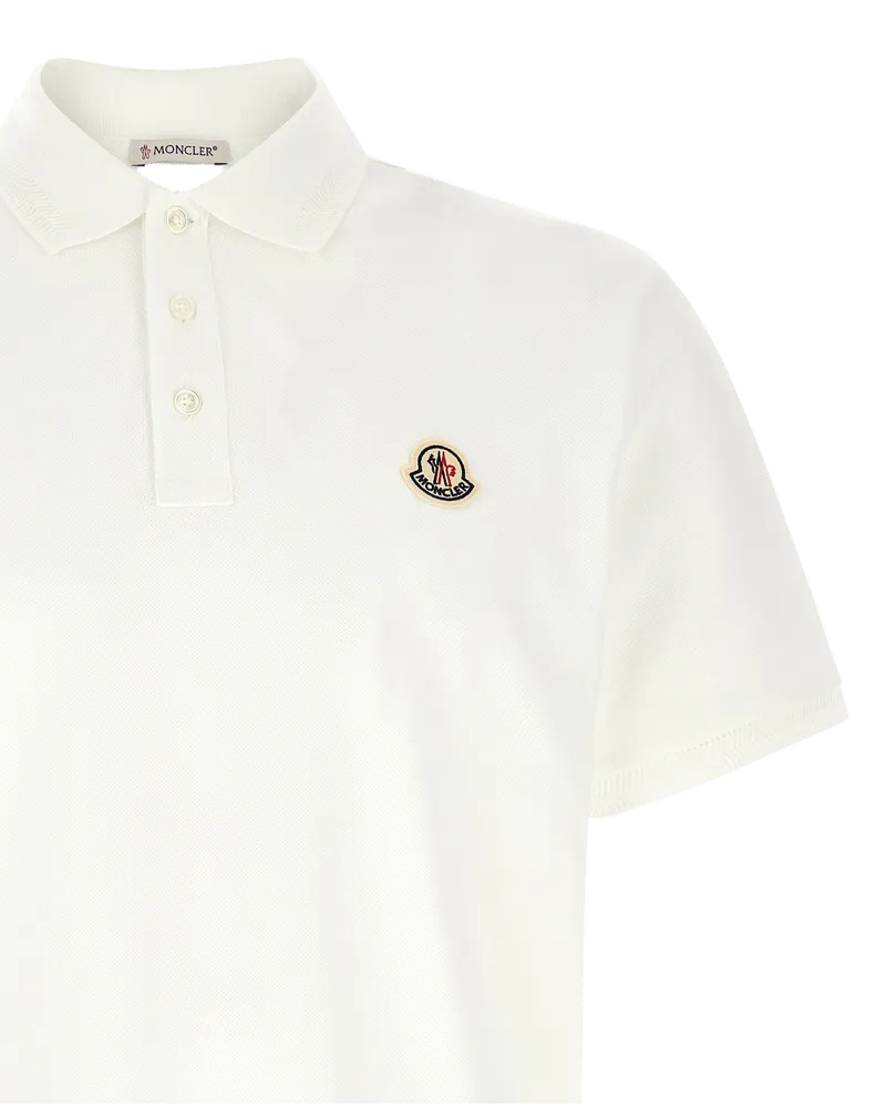 Moncler Men's White Cotton Polo Shirt White