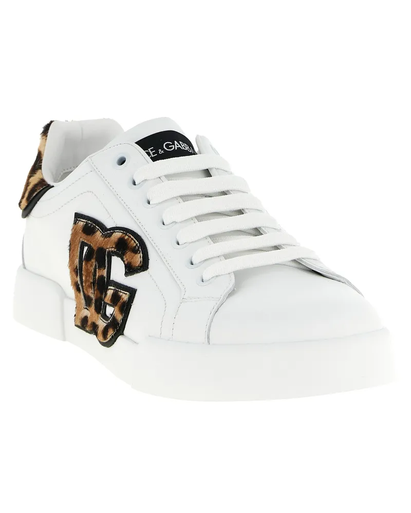Dolce & Gabbana Portofino Light Sneaker — White Brown