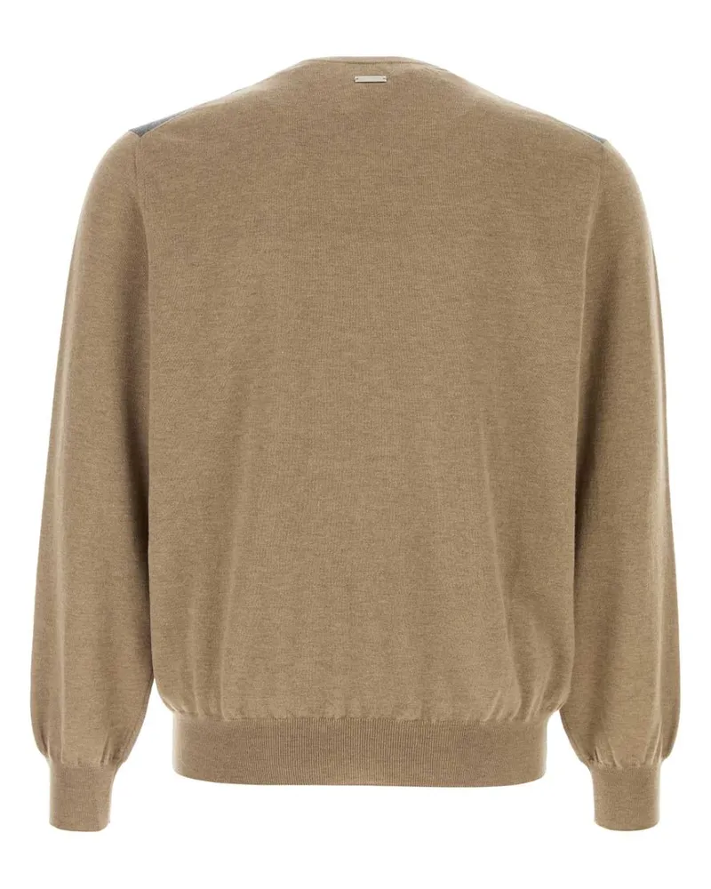 Ferragamo 145152788021 Sanmelchamel Sandmelcharcoalmel Exterior: Virgin Wool Maglie Sweater Beige