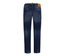 Men's Teddy Jeans Navy Blue Cotton; Elastane