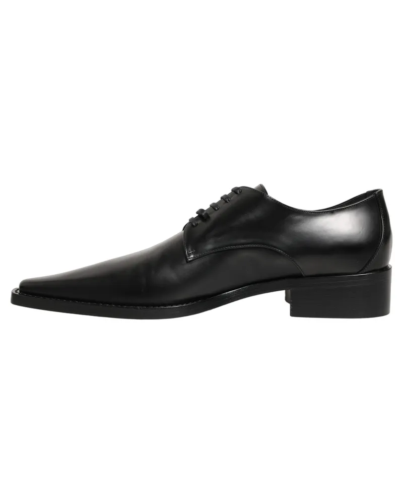 Dolce & Gabbana Women's Black Leather Lace Up Derby Dress Shoes Calf Black
