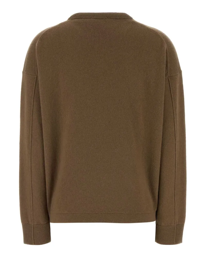 Max Mara Women's Brown Wool Blend Nebbie Sweater Fango Exterior: Cashmere Maglieria Brown