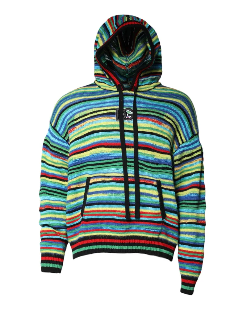Dolce & Gabbana Men's Multicolor Cotton Hooded Pullover Sweater Nylon Clothing Multicolor