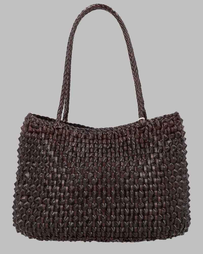 Dragon Diffusion Santa Croce Cactus Leather Shoulder Bag — Brown Brown
