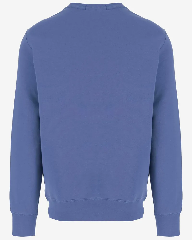 Ralph Lauren Men Sweatshirt Cotton-Blend Polo Bear Print Blue Knitwear Sweater Blue
