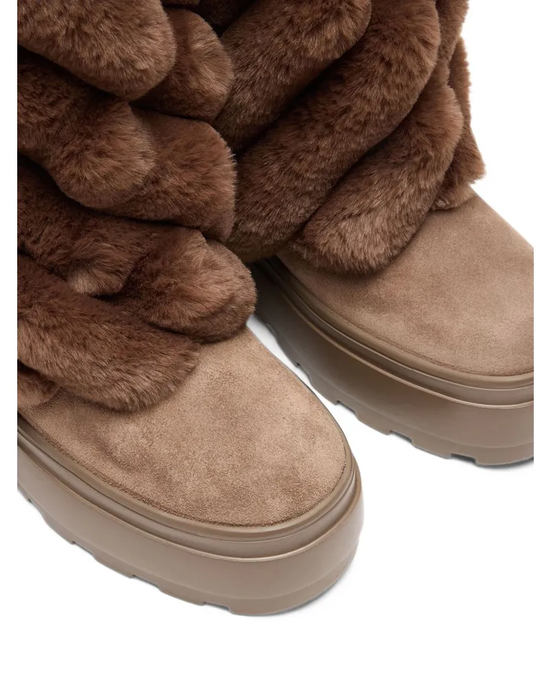 Casadei Faux-Fur Boot — Brown Brown