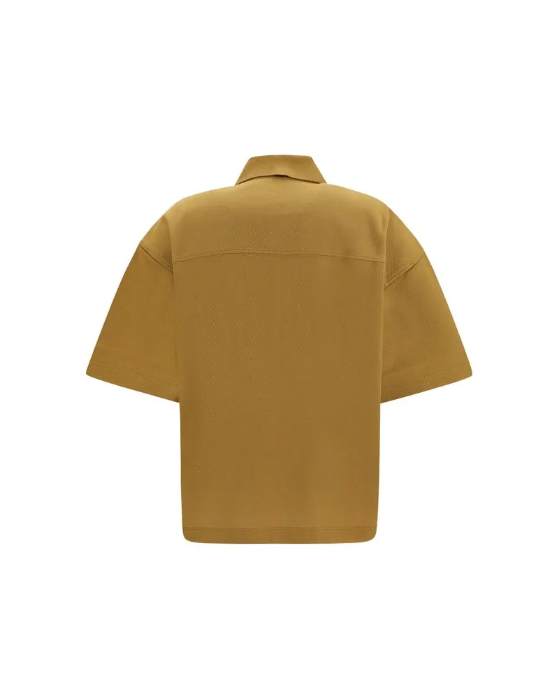 Saint Laurent Women's Bicolor Cotton Polo Shirt Gold