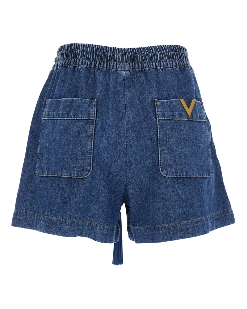 Valentino Garavani Women's Shorts — Blue Cotton Blue