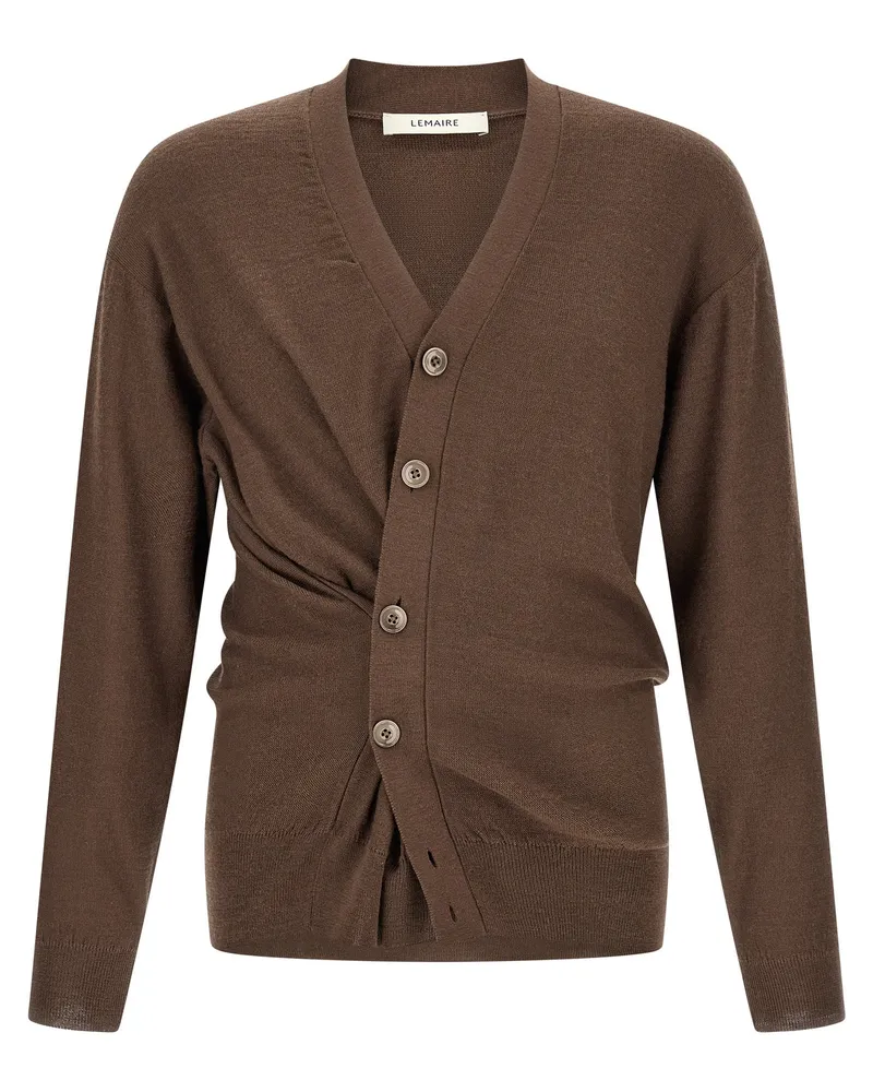 Christophe Lemaire Men's Brown Wool Cardigan Clothing Brown