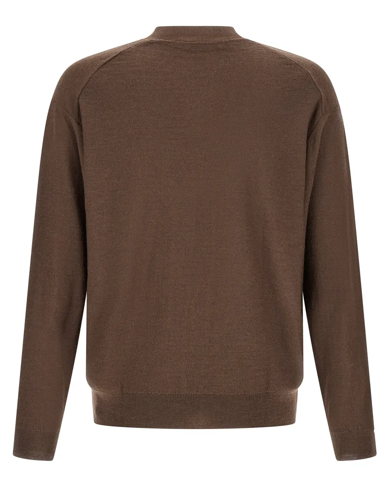 Christophe Lemaire Fine Wool Blend Cardigan — Brown Brown