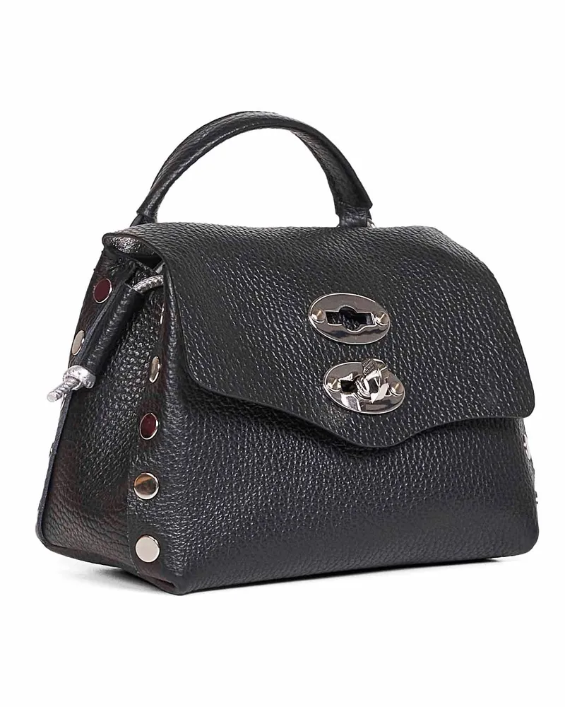 Zanellato Women's Handbag Postina Super Baby Black Leather Bovine (top Grain) Handbags Hand Bags Black
