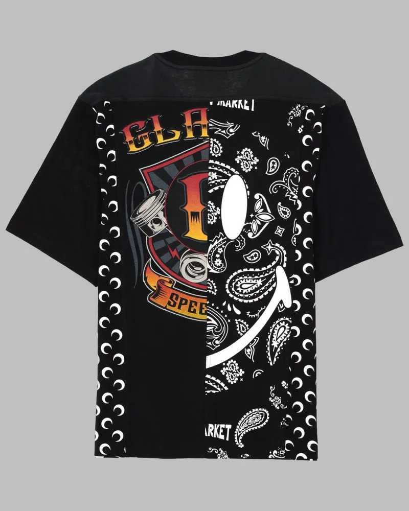 Marine Serre Upcycled Cotton T-Shirt — Black Black