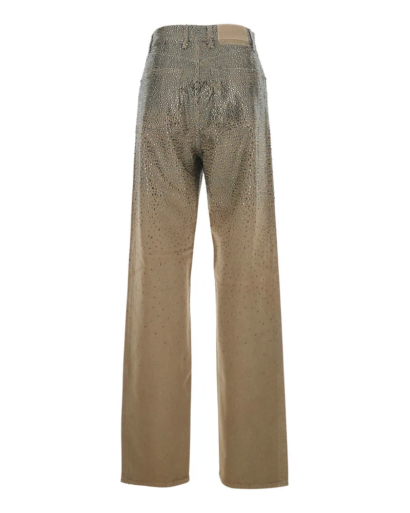 Golden Goose Crystal-Embellished Trousers — Beige Beige