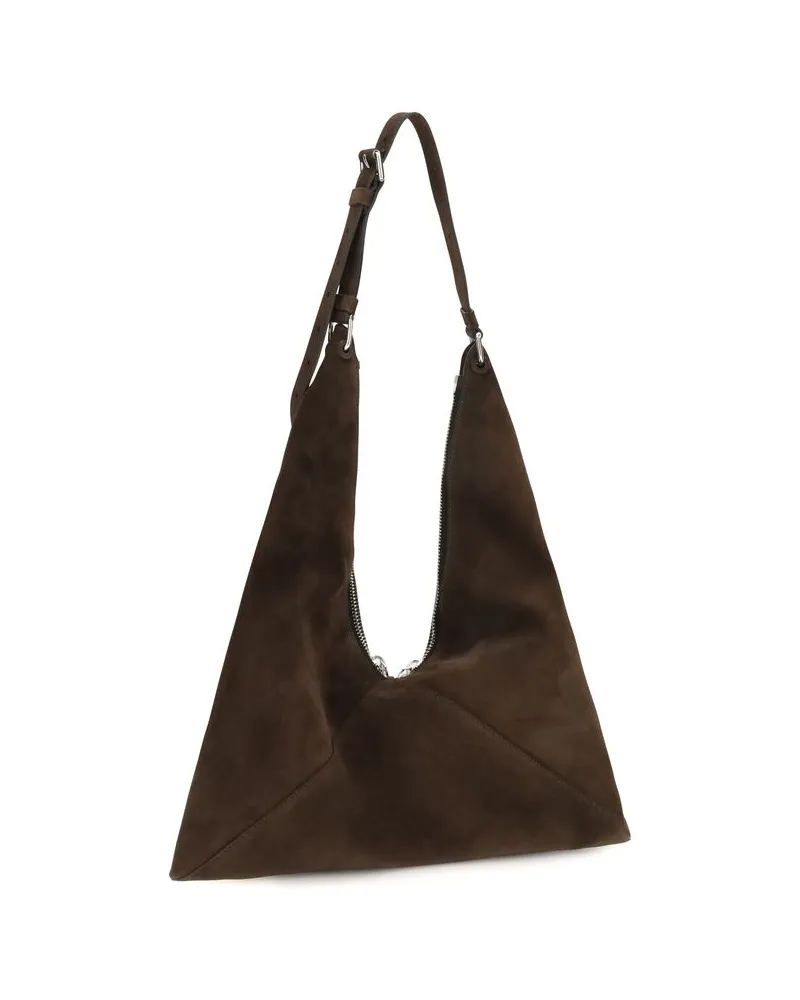 Moschino Suede Hobo Bag — Brown Brown