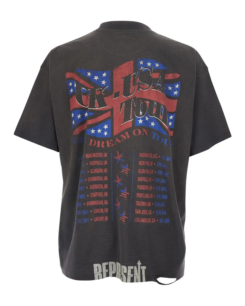 REPRESENT Men's T-Shirt Dream On Tour Grey Cotton T-Shirts And Polos Gray