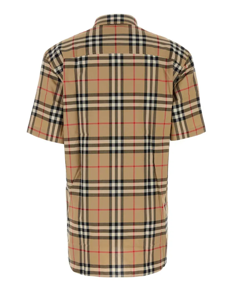 Burberry Men Embroidered Poplin Shirt Archivebeigeipchk Cotton Camicie Beige