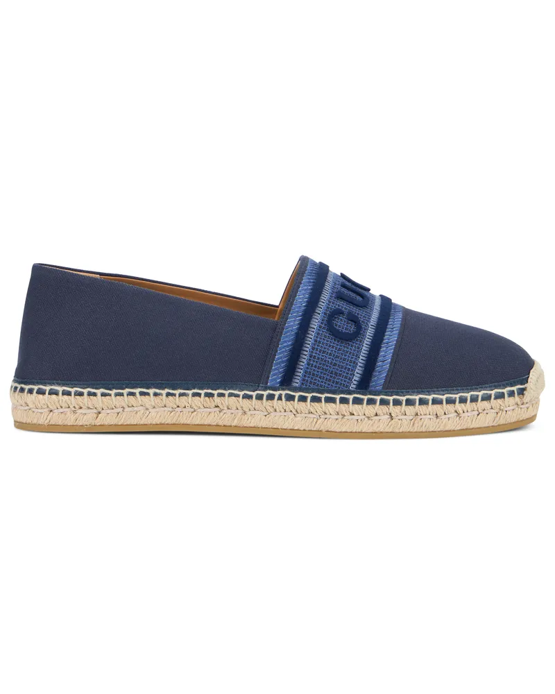 Gucci Men's Espadrilles Navy Blue Canvas Cotton Trainers Sneaker Navy