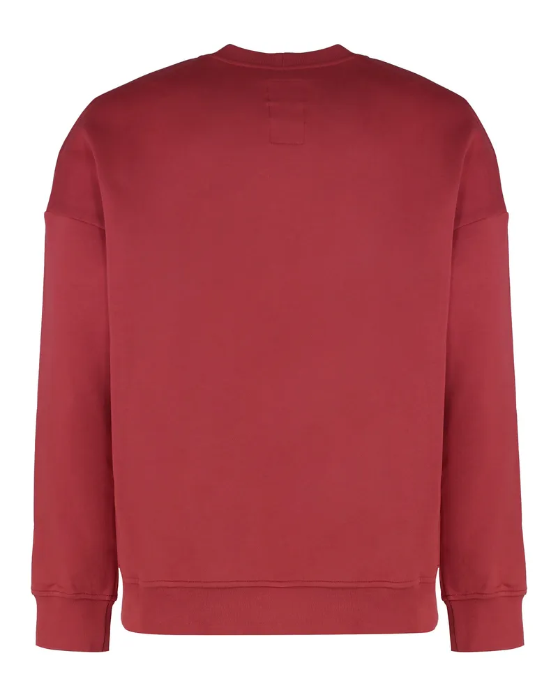 Rick Owens Men X Champion Cotton Crew-Neck Sweatshirt Red Sweatshirts Sweater Red