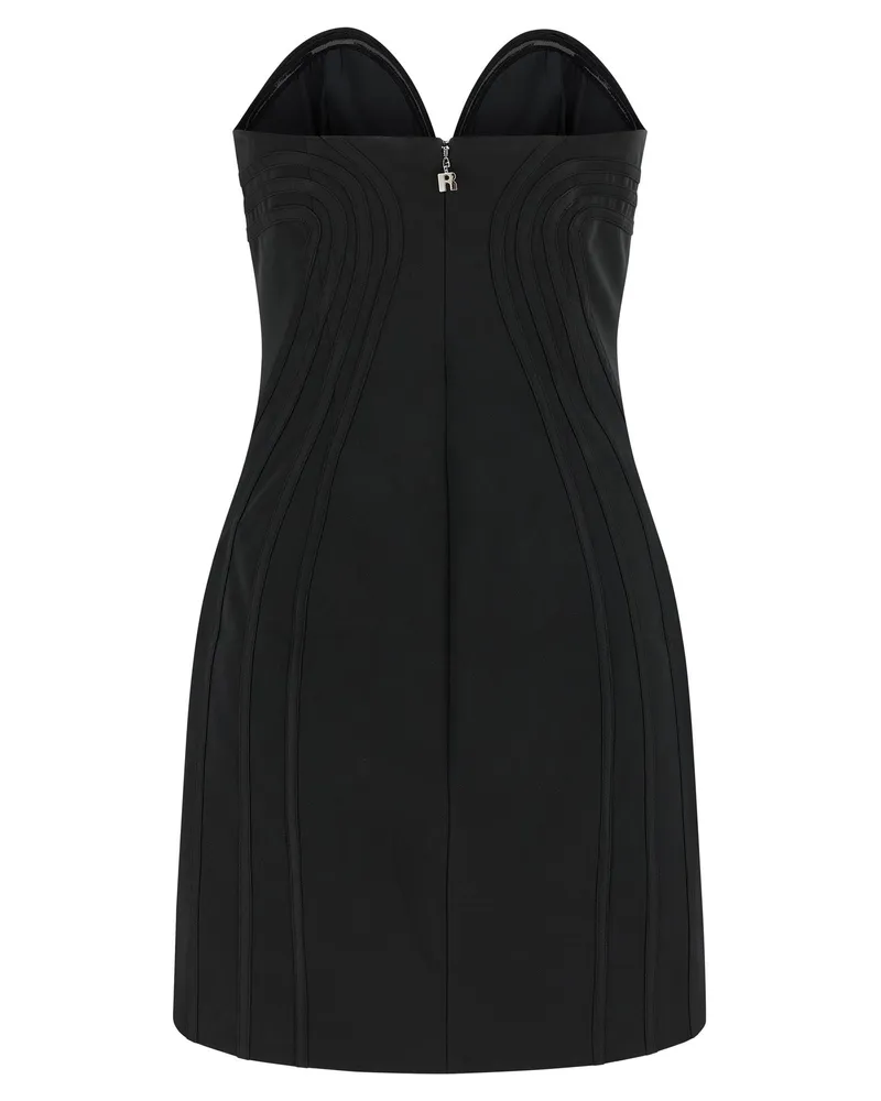 ROTATE Birger Christensen Satin Mini Dress — Black Black