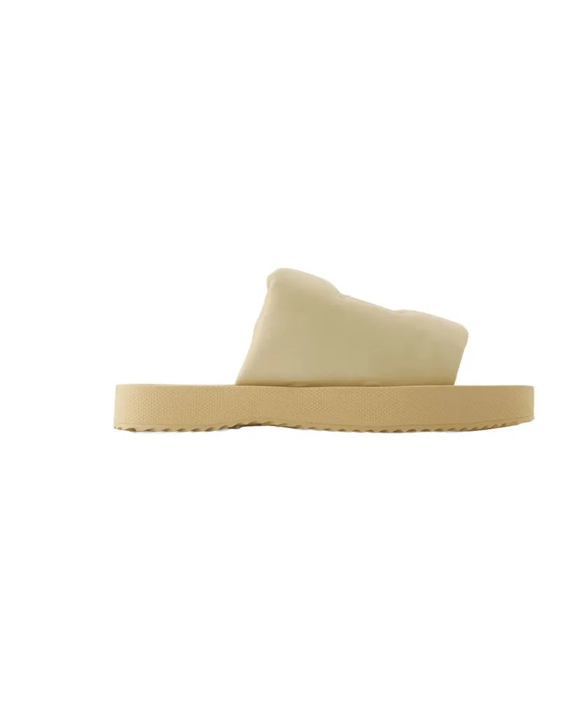 Burberry Women's Lf Knight Slab Sandals-  - Leather Beige Lambskin Shoes Mules Beige