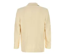 Men's Weave Blazer Cream Viscose Linen Blazers