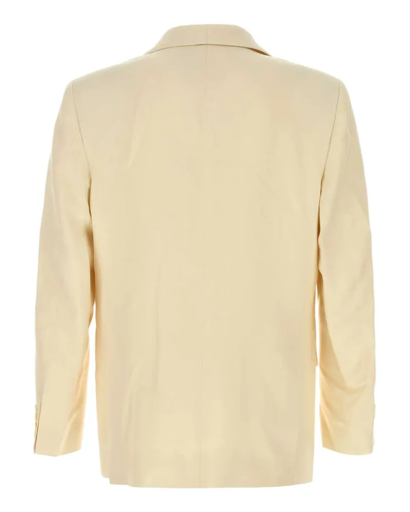 BODE Men's Weave Blazer Cream Viscose Linen Blazers Cream