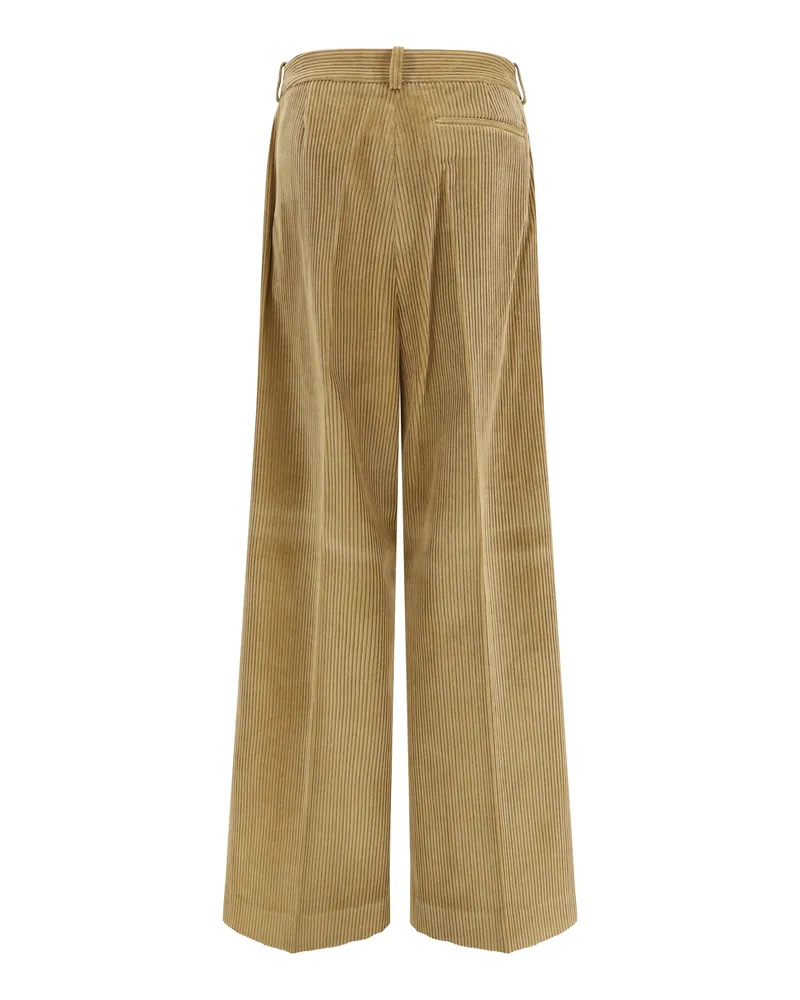 Róhe Women's Corduroy Pants Beige Cotton Trousers Beige