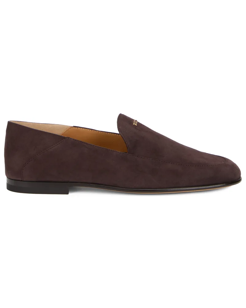 TOD'S Women's Loafers Rosewood Goat Leather Brown