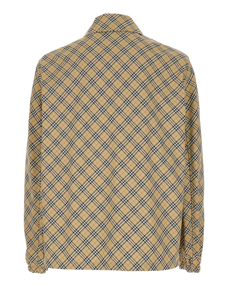Burberry Check Motif Jacket — Beige Beige