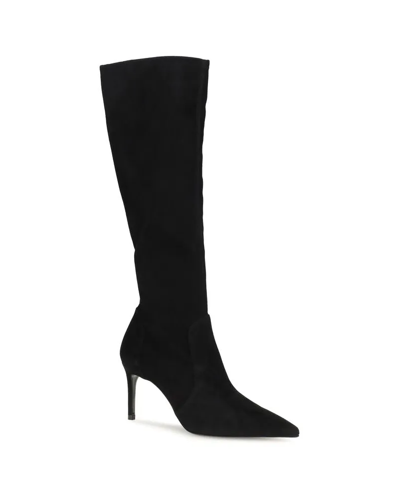 Stuart Weitzman Women's Black Calf Leather Bos Taurus Boots Black