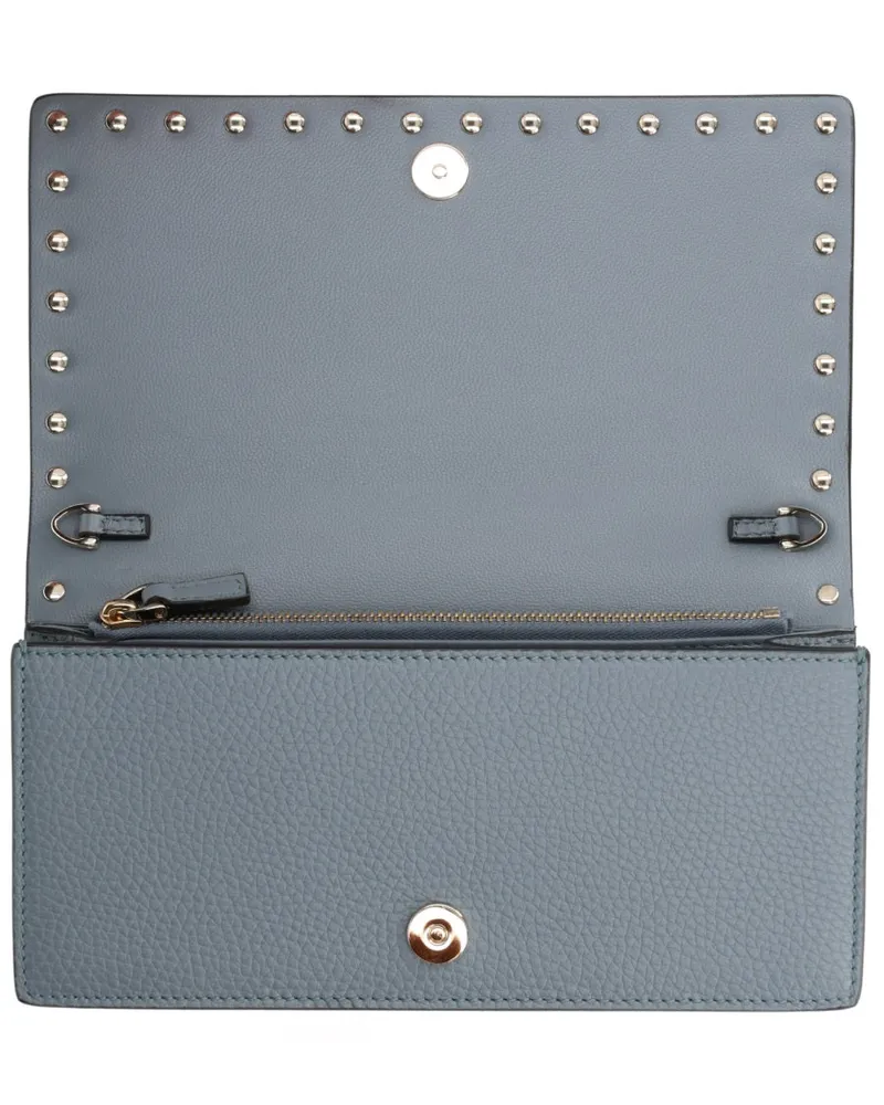Valentino Garavani Women's Wallet On Chain Rockstud Grey Leather & Purses Gray