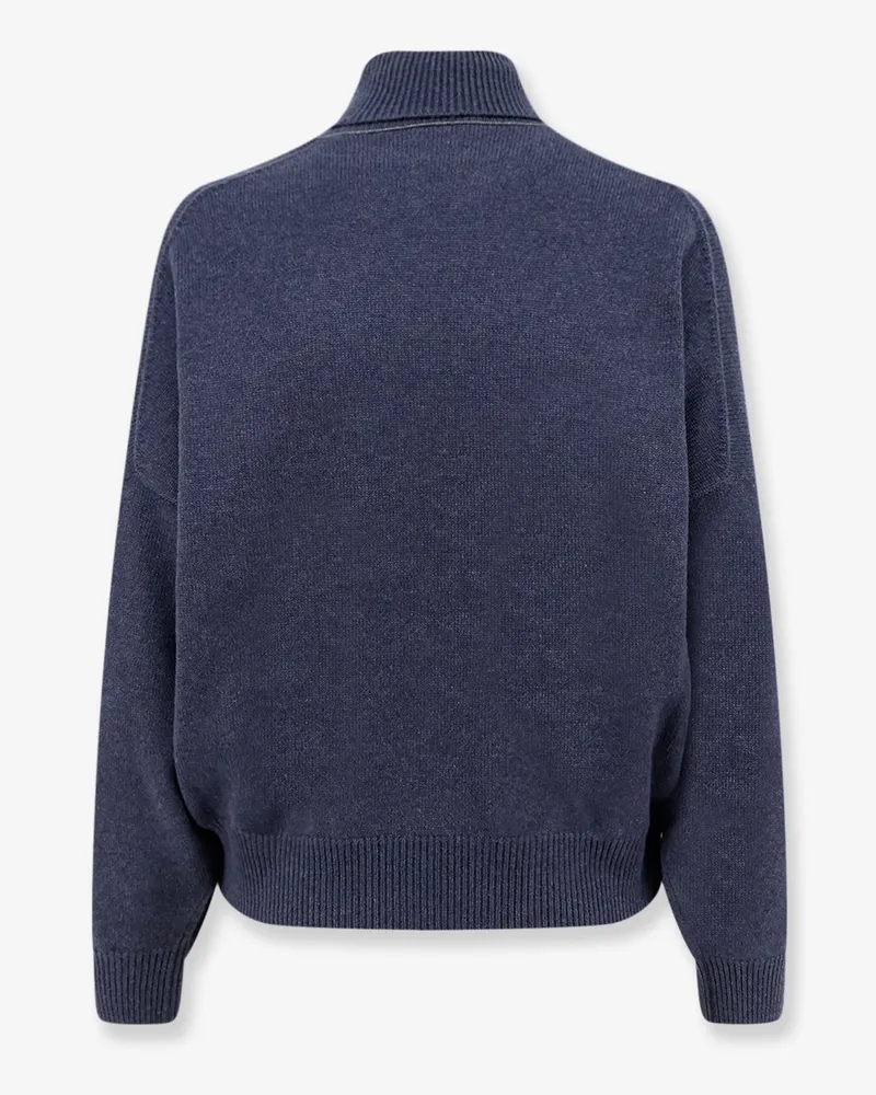 Brunello Cucinelli Women's Turtleneck Sweater Cashmere Blue Blue