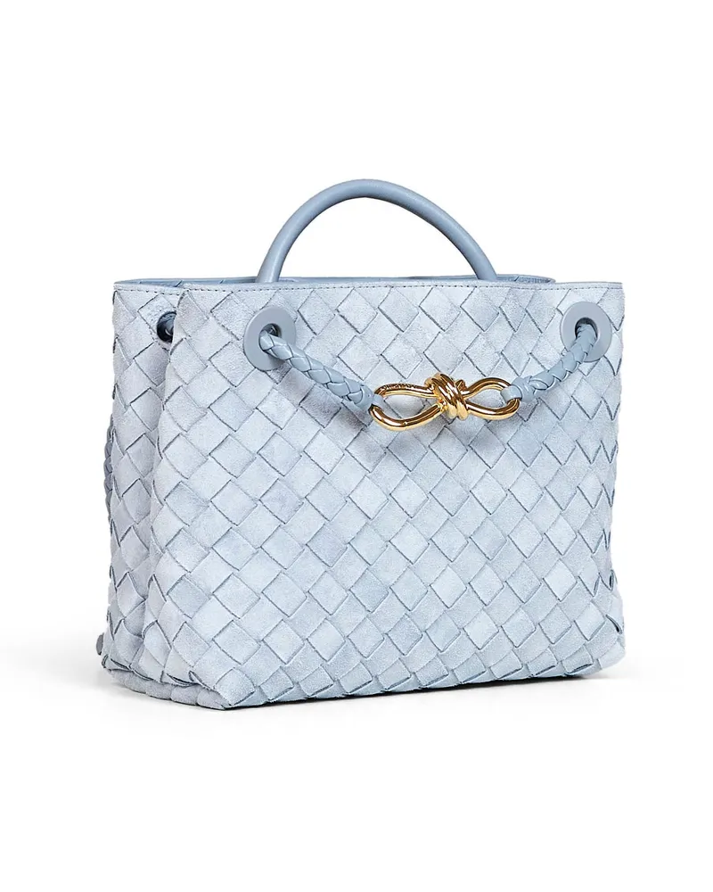 Bottega Veneta Women's Top Handle Bag Andiamo Light Blue Calfskin Handbags Hand Blue