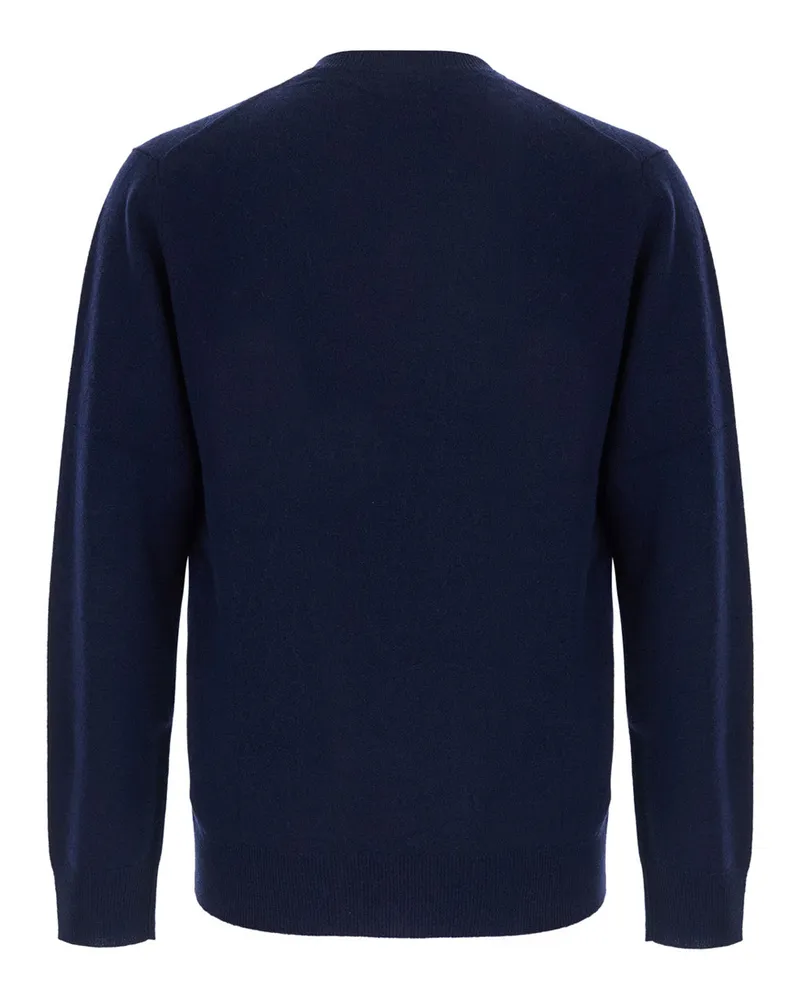 ASPESI Wool and Cashmere Blend Sweater — Navy Navy