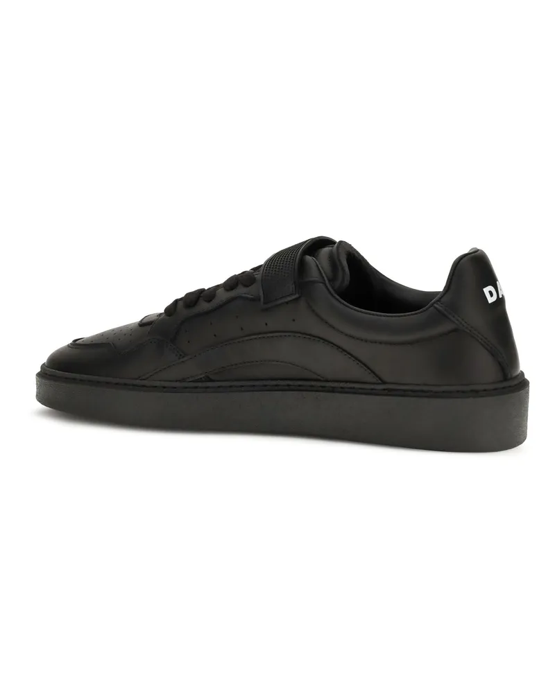 Dsquared2 Men's Sneakers With Leather Strap Black Calf Trainers Black