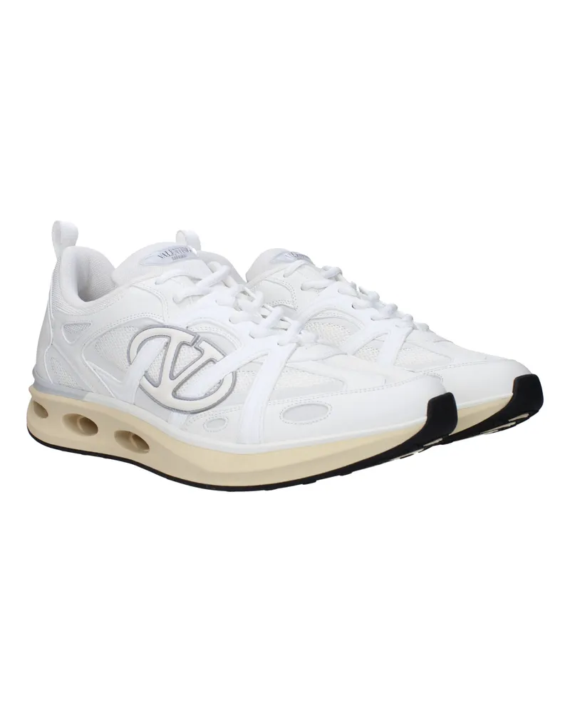 Valentino Garavani Men's White Fabric Athletic Sneakers White