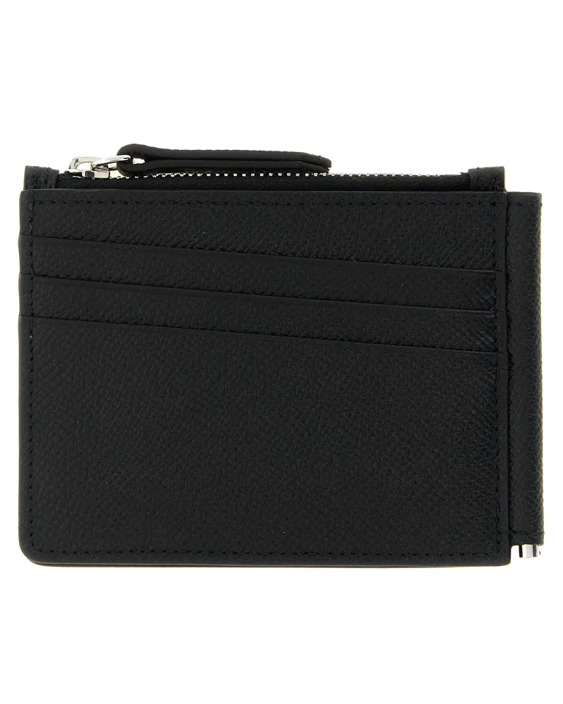 Maison Margiela Four Stitch Calfskin Card Case — Black Black