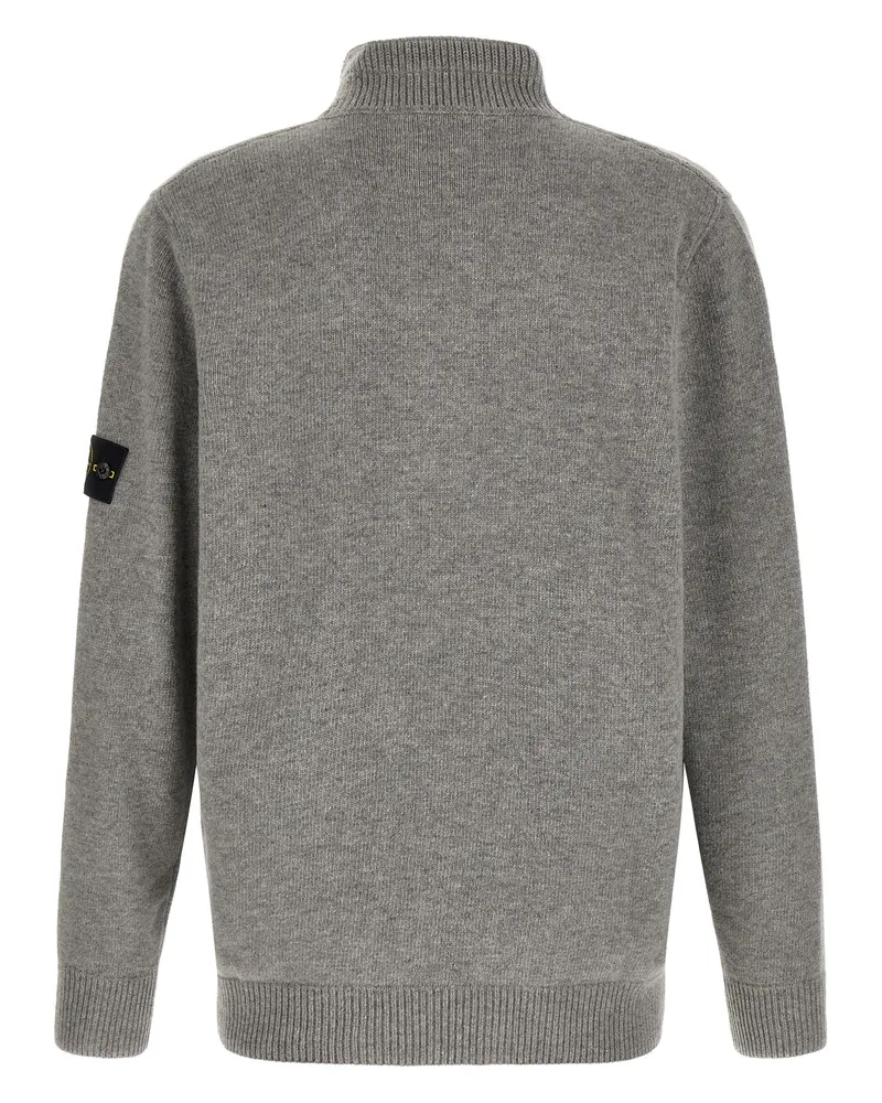 Stone Island Virgin Wool Cardigan — Gray Gray