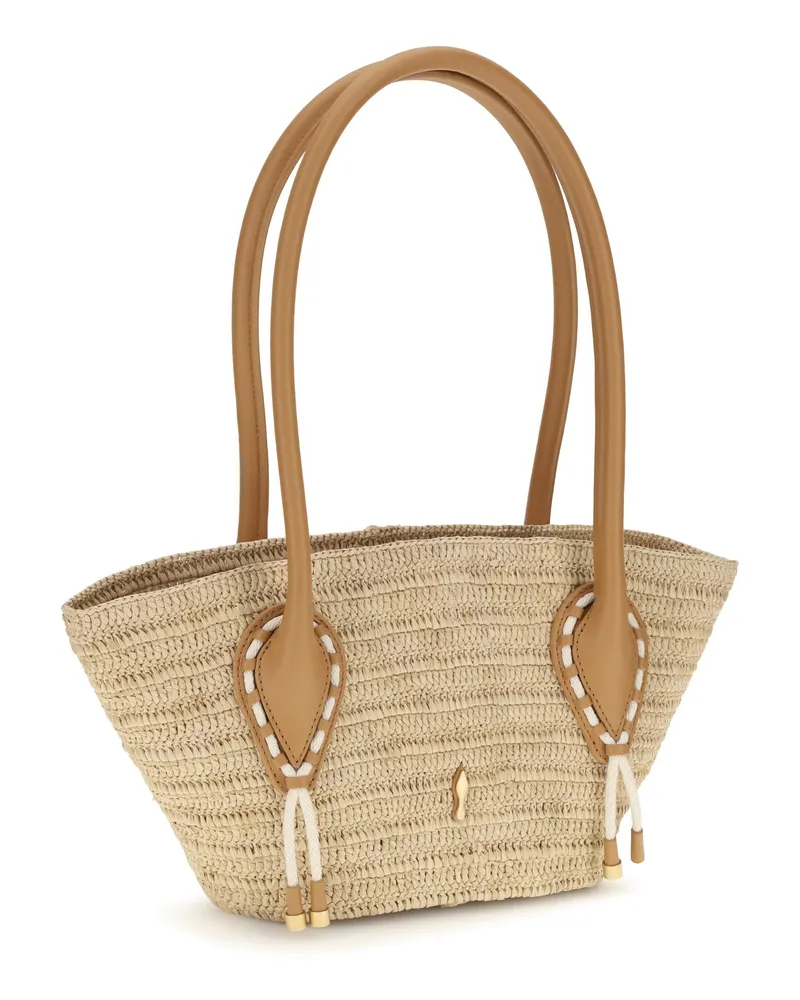 Christian Louboutin Women's Tote Bag Venus Mini Raffia Natural-Tan Shoulder Natural/tan Beige