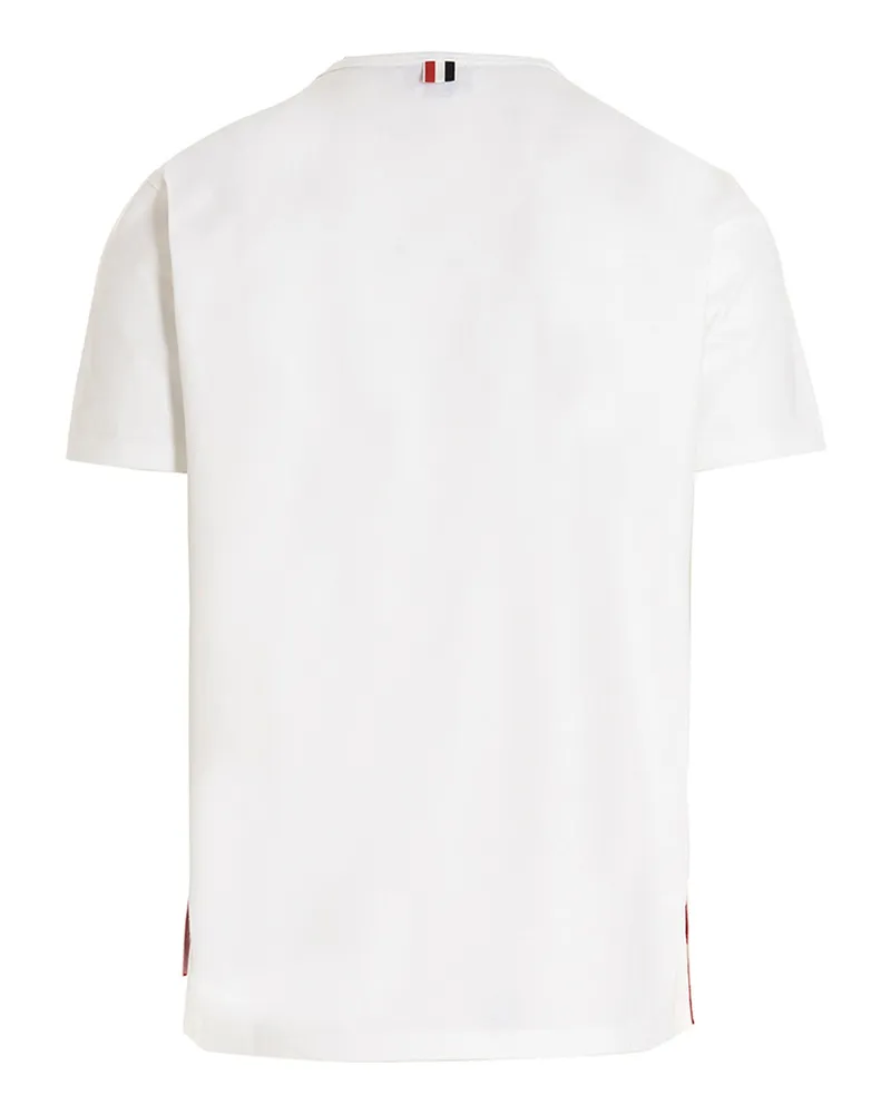 Thom Browne Striped Pocket Cotton T-Shirt — White White